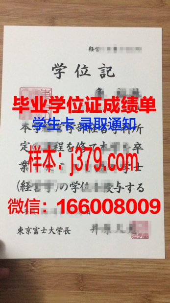 东京富士大学学业成果证明与成绩单
