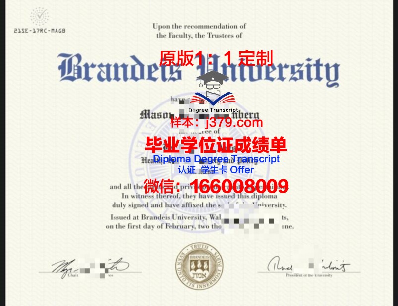 布兰迪斯大学毕业证diploma