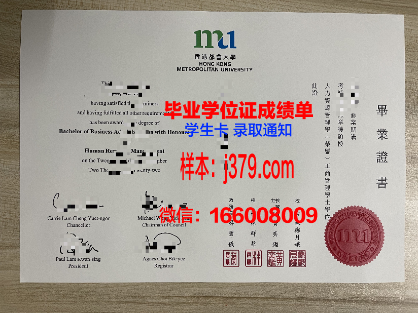 香港都会大学毕业证电子版