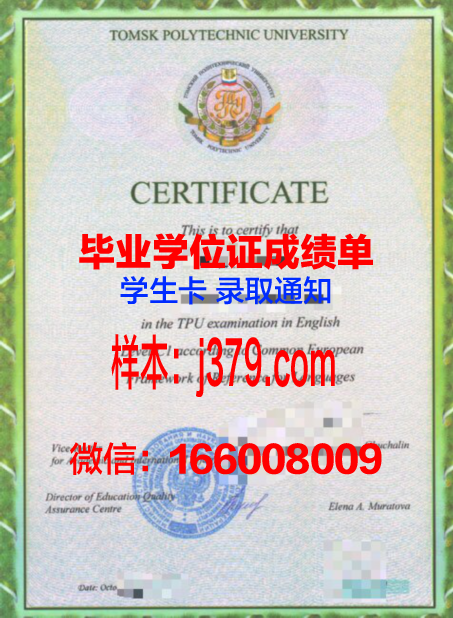 国立研究托木斯克理工大学毕业证样本解析